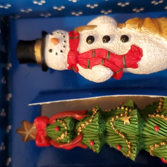 VTG NEW 4 Christmas Spreaders Set Stainless Steel Blades Santa Snowman Tree - Picture 10 of 17